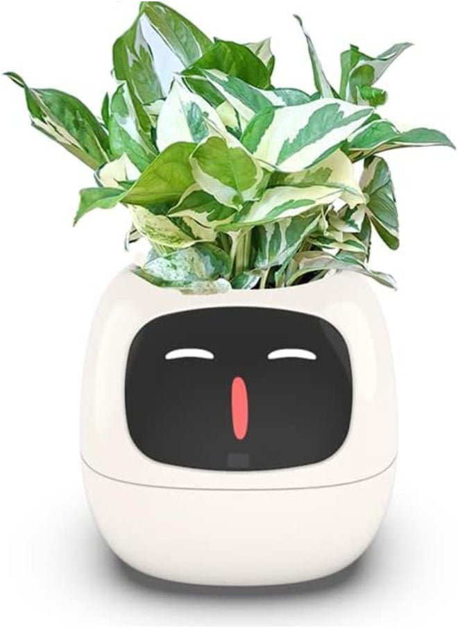 Generic - AI Smart Flowerpot with 7 Sensors and Multiple Expressions, Intelligent Pet Planter for Living Room, Plant-Free (White) - Image 1