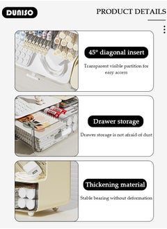 DUNISO Multi-Functional Desk Organizer with Drawer, Large Capacity Pencil Holder Desk Display Shelf Rack Storage for Office Supplies Cosmetic Makeup, Table Storage Box, Desk Organizer for School Office and Home  - Image 3