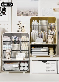 DUNISO Multi-Functional Desk Organizer with Drawer, Large Capacity Pencil Holder Desk Display Shelf Rack Storage for Office Supplies Cosmetic Makeup, Table Storage Box, Desk Organizer for School Office and Home  - Image 5