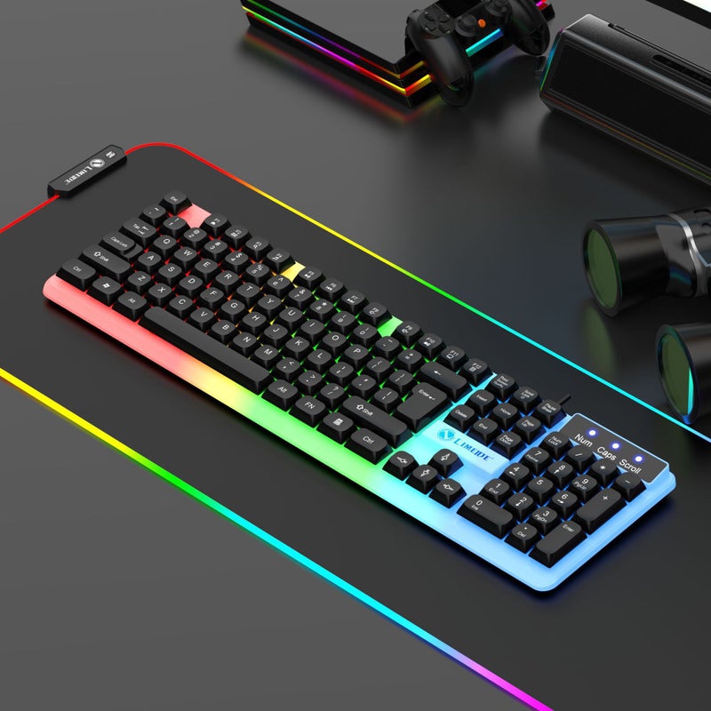LIMEIDE Li magnesium upgraded GTX350 luminous keyboard mouse USB mechanical feel wired spherical keycap coverTX35 ball cap single keyboard Black TX35 ball cap single keyboard Black 