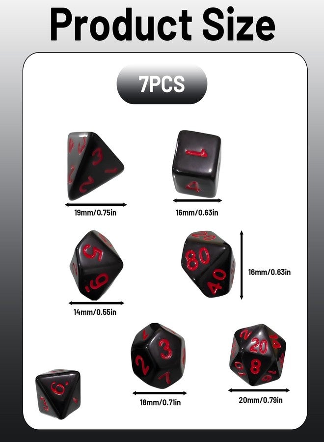 7 قطع من النرد متعدد الأوجه، نرد متعدد الأوجه لألعاب تقمص الأدوار، D4 D6 D8 D10 D12 D20 للنرد ذي الأوجه، ملحقات ألعاب الطاولة - Image 2