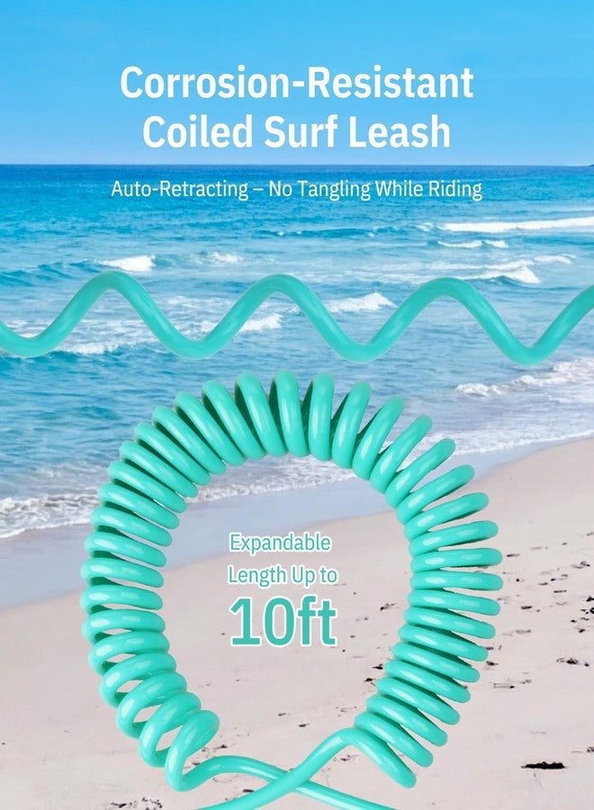niphean Surfboard Leash 3–10ft, Coiled Paddle Board Leash SUP Ankle Strap, Durable Spiral Surf Leash Leg Rope with Plug, Tangle-Free, Comfortable Boogie Board Leash for Paddleboard, Longboard - Image 5