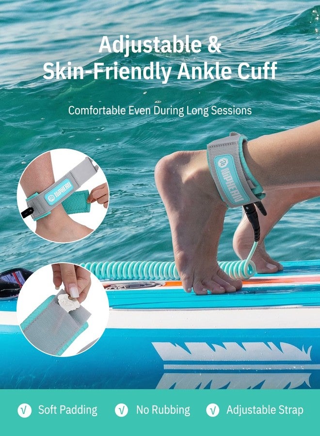 niphean Surfboard Leash 3–10ft, Coiled Paddle Board Leash SUP Ankle Strap, Durable Spiral Surf Leash Leg Rope with Plug, Tangle-Free, Comfortable Boogie Board Leash for Paddleboard, Longboard - Image 3