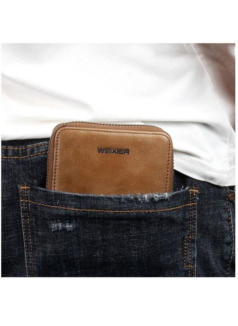 Leather Large Capacity Wallet Card Holder Men's