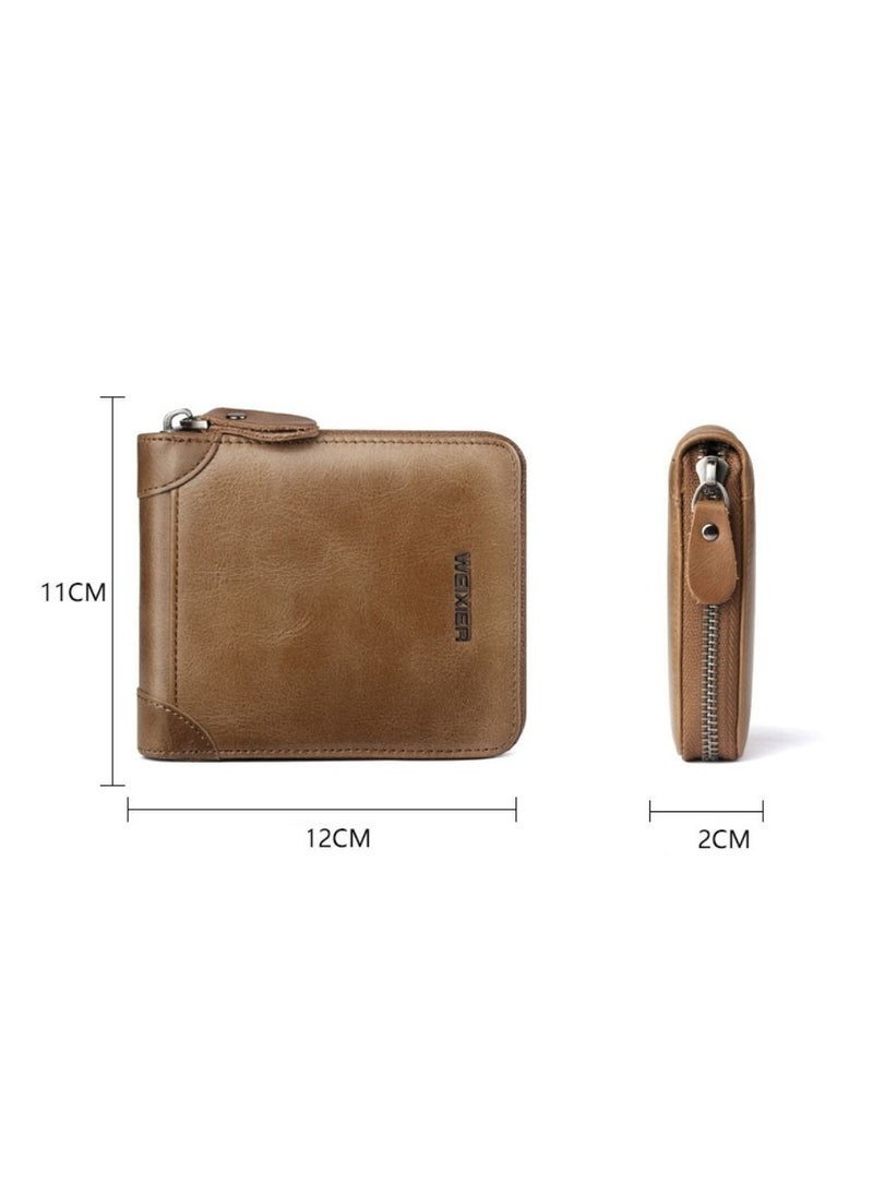 Leather Large Capacity Wallet Card Holder Men's