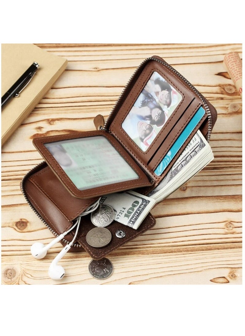 Leather Large Capacity Wallet Card Holder Men's