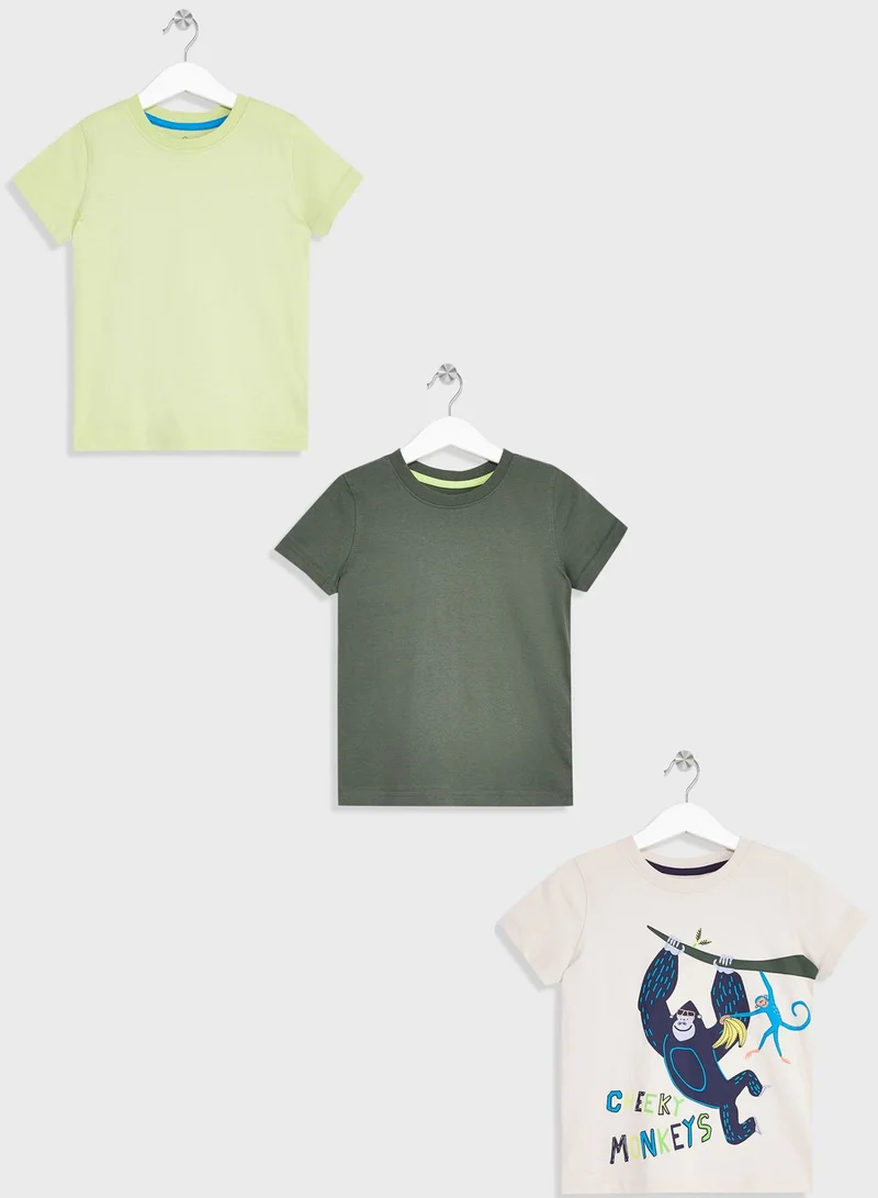 mothercare Kids 3 Pack Assorted T-Shirt