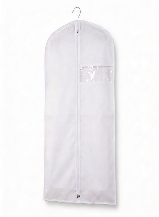 LPack Garment Bag for Long Dresses, Extra Long Breathable Garment Bag with Pockets & Gusset for Wedding Gowns, Bridal, Prom & Formal Dresses, Travel & Storage, White, 72" - Image 1