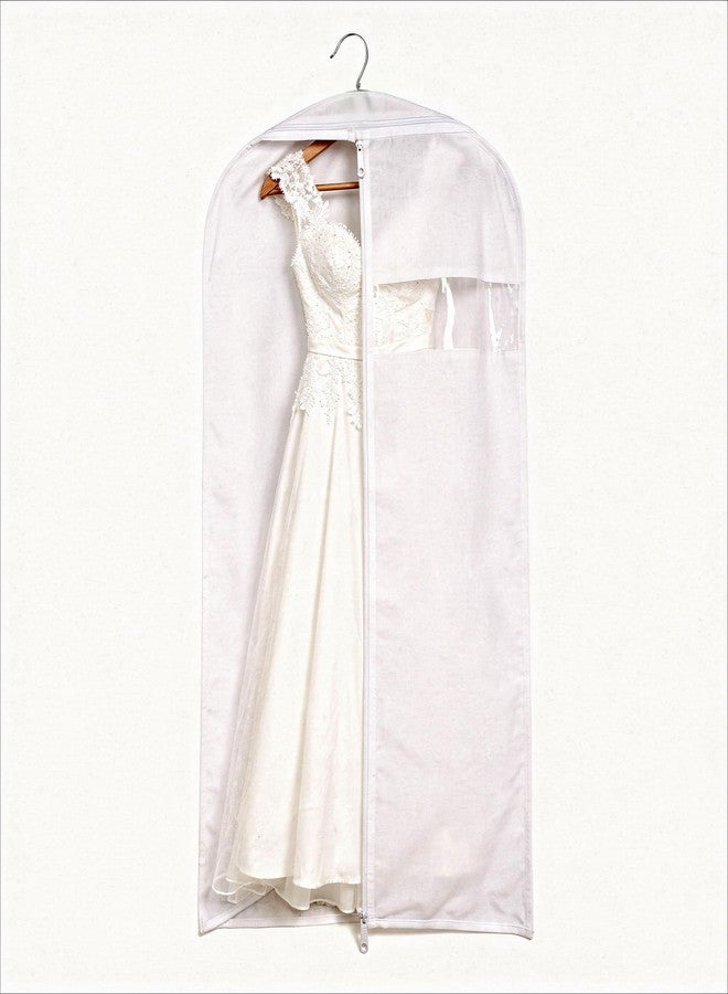 LPack Garment Bag for Long Dresses, Extra Long Breathable Garment Bag with Pockets & Gusset for Wedding Gowns, Bridal, Prom & Formal Dresses, Travel & Storage, White, 72" - Image 2