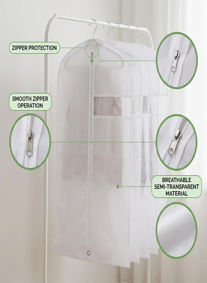 LPack Garment Bag for Long Dresses, Extra Long Breathable Garment Bag with Pockets & Gusset for Wedding Gowns, Bridal, Prom & Formal Dresses, Travel & Storage, White, 72" - Image 3