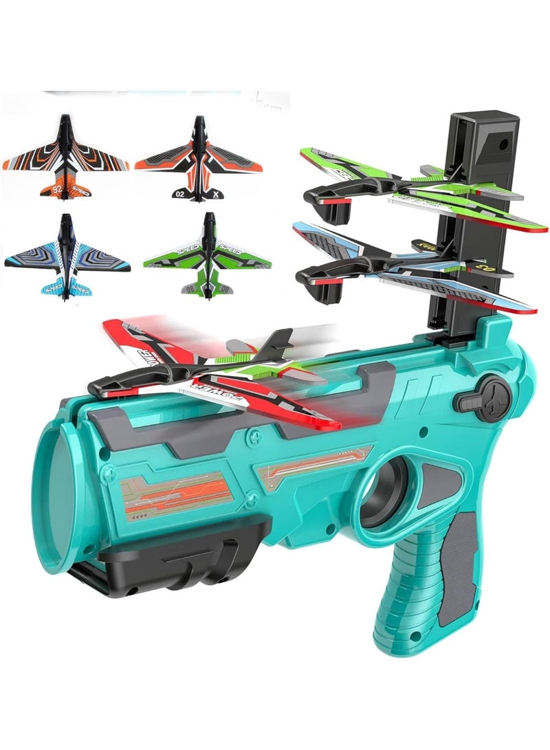 TOY GARDEN Assorted Color Airplane Launcher Gun Toy with 4 Foam Glider Planes – Catapult Flying Plane Toy for Kids Boys & Girls – One-Click Ejection Shooter, Outdoor Throwing Glider Airplane Game, Hand Launch Aircraft Toy, Fun Battle Flight Launcher Set for Children Parties & Gifts - Image 2
