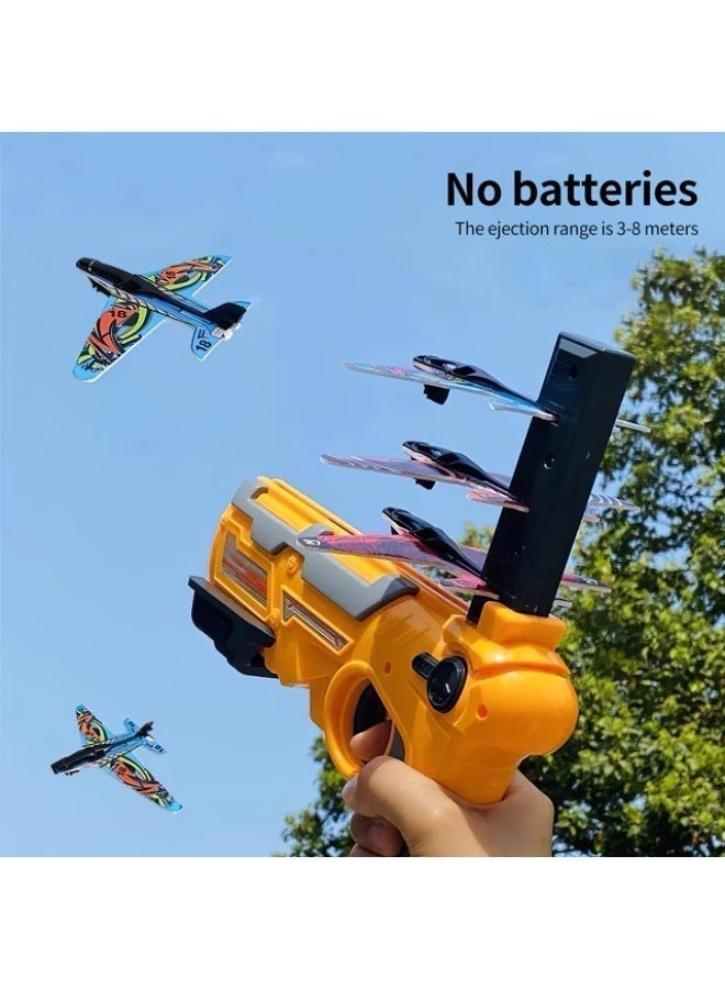 TOY GARDEN Assorted Color Airplane Launcher Gun Toy with 4 Foam Glider Planes – Catapult Flying Plane Toy for Kids Boys & Girls – One-Click Ejection Shooter, Outdoor Throwing Glider Airplane Game, Hand Launch Aircraft Toy, Fun Battle Flight Launcher Set for Children Parties & Gifts - Image 4