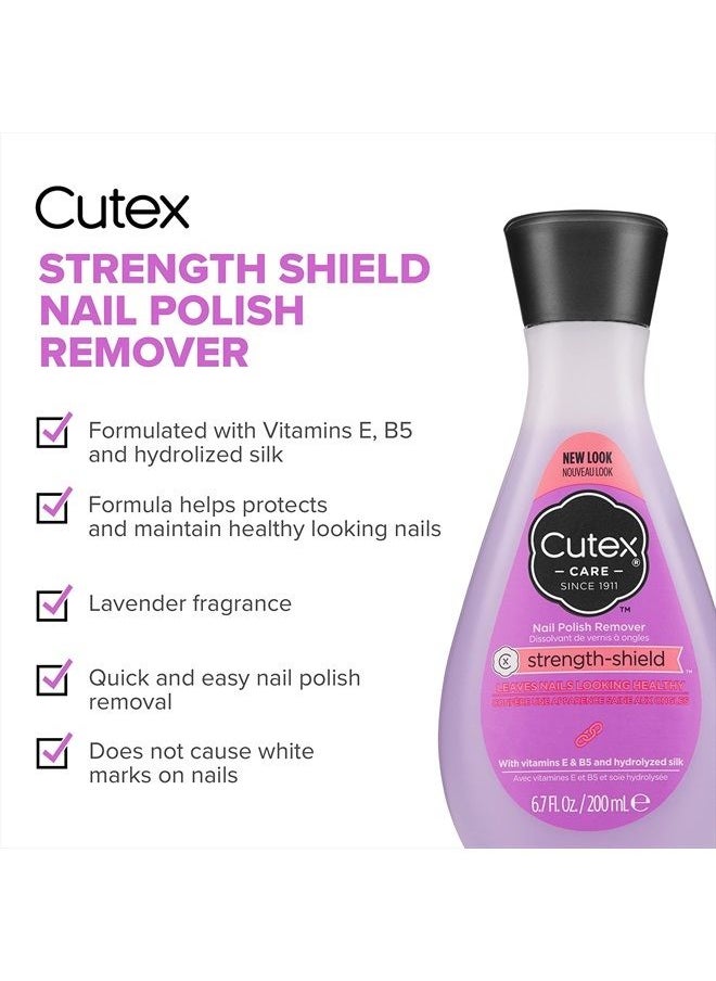 Cutex مزيل طلاء الأظافر، درع القوة، يترك الأظافر بمظهر صحي، يحتوي على فيتامينات E وB5 والحرير المائي، 6.76 أونصة سائلة  - Image 2