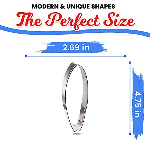 Beach Fun OTBP Foose B1723 Surfboard Cookie Cutter - 1 Piece - 5 in Long - Color Silver - Image 2