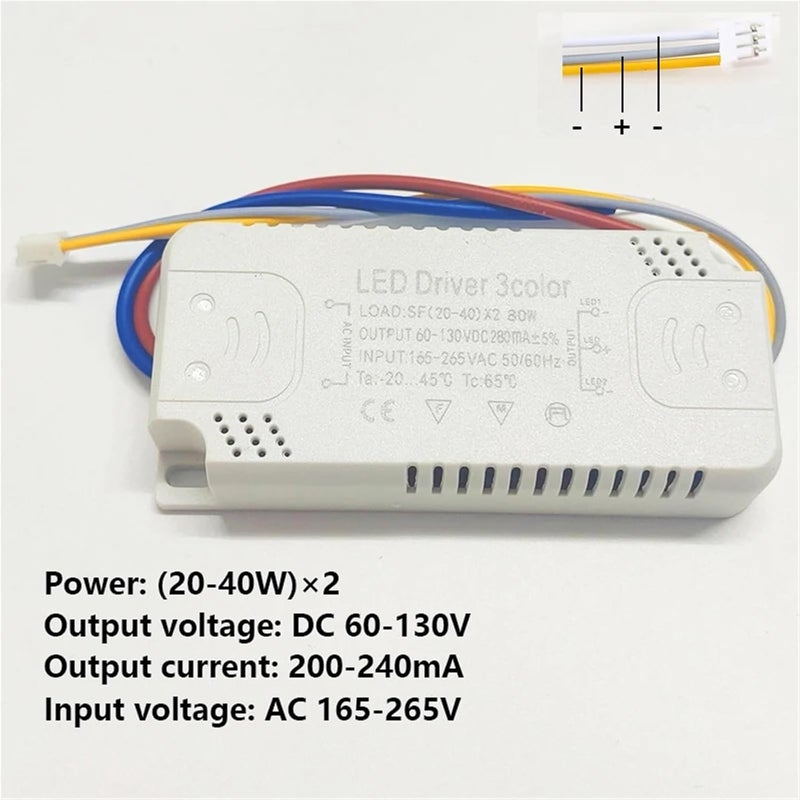 LED Driver 3 Color Adapter AC220V Non Isolating Transformer for Ceiling Light 40 60W 2 - Image 5