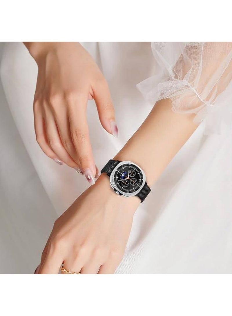 اووكاي سوار مغناطيسي متوافق مع ساعة سامسونج جالاكسي واتش 8 كلاسيك 46 مم/واتش 8 40 مم 44 مم، حزام ميلانو من الفولاذ المقاوم للصدأ بدون فجوات، بديل لساعة جالاكسي واتش 8 كلاسيك - Image 4