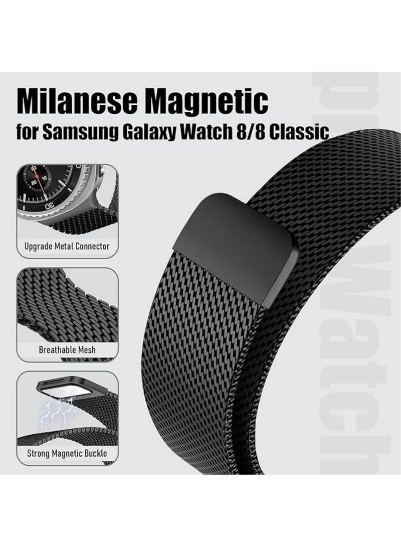اووكاي سوار مغناطيسي متوافق مع ساعة سامسونج جالاكسي واتش 8 كلاسيك 46 مم/واتش 8 40 مم 44 مم، حزام ميلانو من الفولاذ المقاوم للصدأ بدون فجوات، بديل لساعة جالاكسي واتش 8 كلاسيك - Image 3
