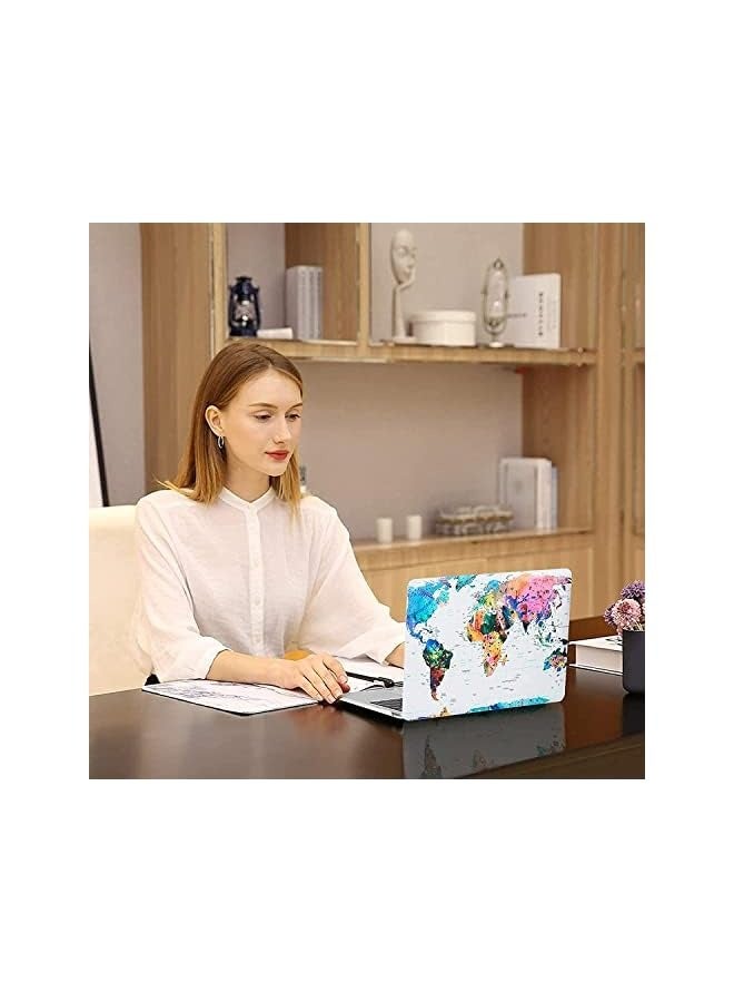 Mosiso Compatible with MacBook Air 13 inch Case 2022 2021 2020 2019 2018 Release A2337 M1 A2179 A1932 Retina Display, Plastic Pattern Hard Case&Keyboard Cover&Screen Protector, World Map White Base - Image 5