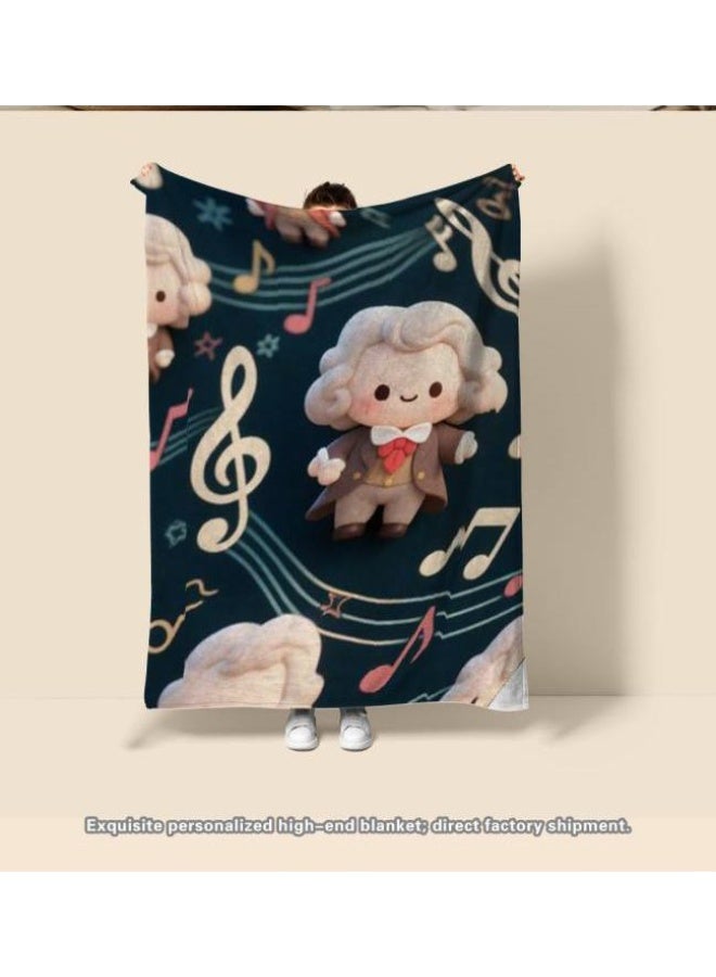 عام بطانية رقيقة من الفانيلا الكرتونية للأطفال والرضع (دافئة ومريحة، ومناسبة للنوم والألعاب) 70 سم * 100 سم - Image 2