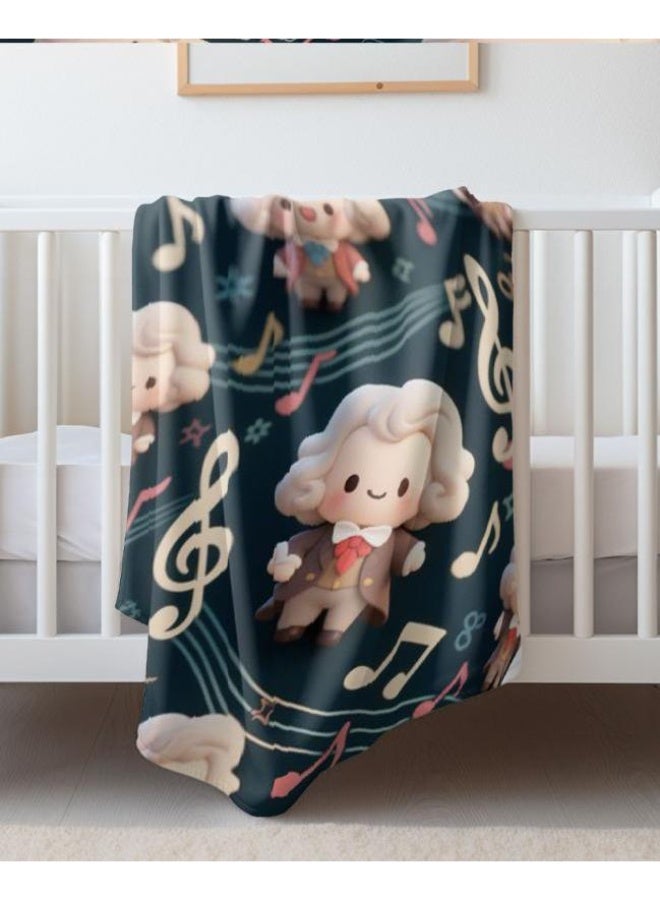 عام بطانية رقيقة من الفانيلا الكرتونية للأطفال والرضع (دافئة ومريحة، ومناسبة للنوم والألعاب) 70 سم * 100 سم - Image 1