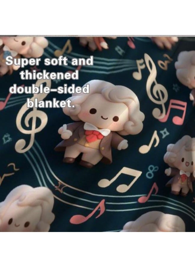 عام بطانية رقيقة من الفانيلا الكرتونية للأطفال والرضع (دافئة ومريحة، ومناسبة للنوم والألعاب) 70 سم * 100 سم - Image 4