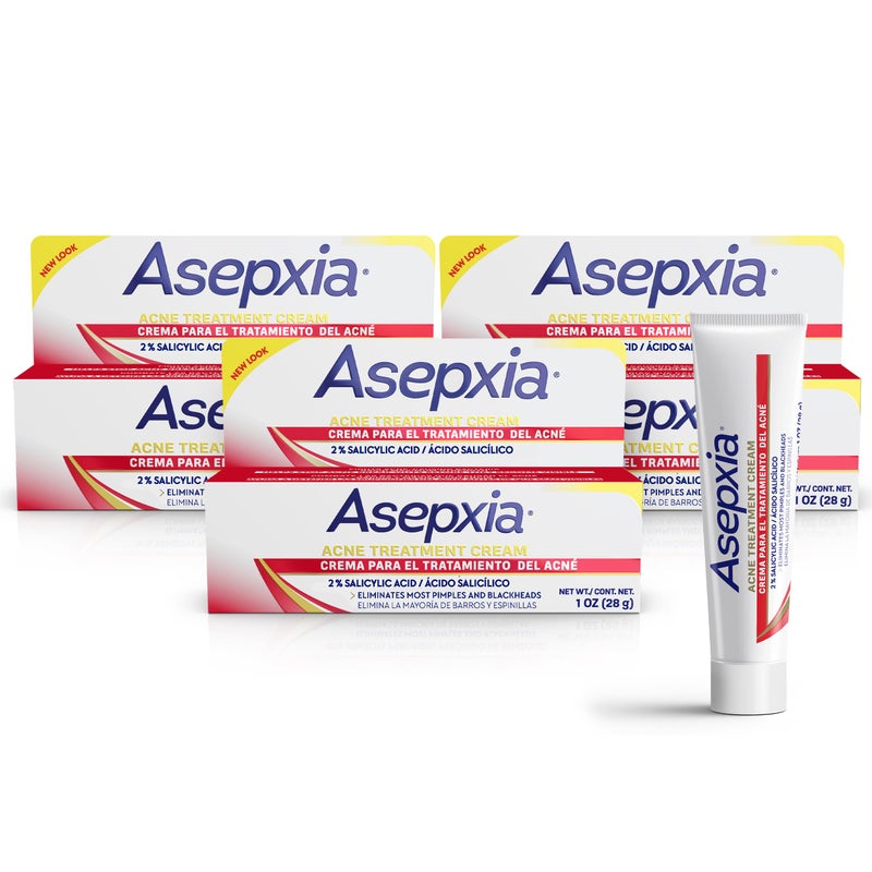 Asepxia 2 Salicylic Acid Acne Spot Treatment Cream Drying Formula Targets Acne Clears Prevents Blemishes Reduces Redness Penetrates Pores Pimple Cream 1 Oz 3Pack