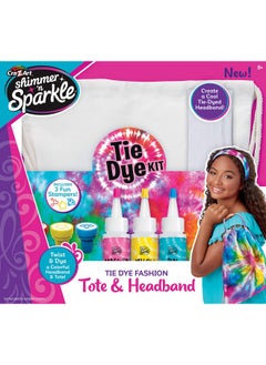 Cra-Z-Art Shimmer ‘N Sparkle Tie Dye Fashion Tote And Headband Craft Kitblue/Pink  - Image 2