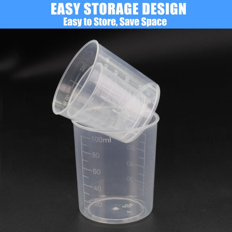 DTDNZKN 3 Pack Measuring Cup Set, Includes 1 Oz (30 Ml), 2 Oz (60 Ml) and 3.4 Oz (100 Ml) Plastic Liquid Measuring Cups- Baking, Cooking, Mixing & Measuring Cups - Image 3