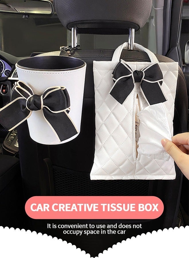 GROIC Car Tissue Holder, Premium PU Leather Napkin Holder for Backseat with Adjustable Strap, Tissues Box Universal Vehicle Hanging Organizer Decoration  - Image 3