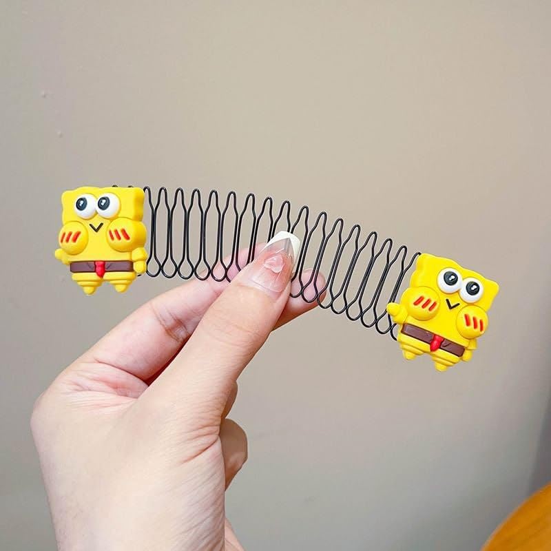 Abhaymart U Shape Hair Finishing Fixer Comb Bobby Bangs Holder Styling Stretchable Hair Pin U Shape Wavy Clips Spring Headband Styling Pins Bun Hair Pins for GirlMulti DesignBig Cartoon 3 PCS - Image 4