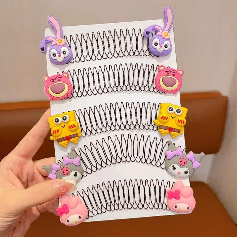 Abhaymart U Shape Hair Finishing Fixer Comb Bobby Bangs Holder Styling Stretchable Hair Pin U Shape Wavy Clips Spring Headband Styling Pins Bun Hair Pins for GirlMulti DesignBig Cartoon 3 PCS - Image 5