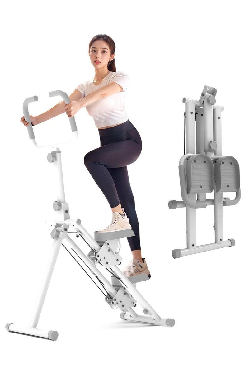 Arabest Stair Stepper for Home Gym,Vertical Climber Machine for Full-Body Workout,Foldable Cardio Stepper with Adjustable Handle and Treads for Women & Men (White) - Image 1
