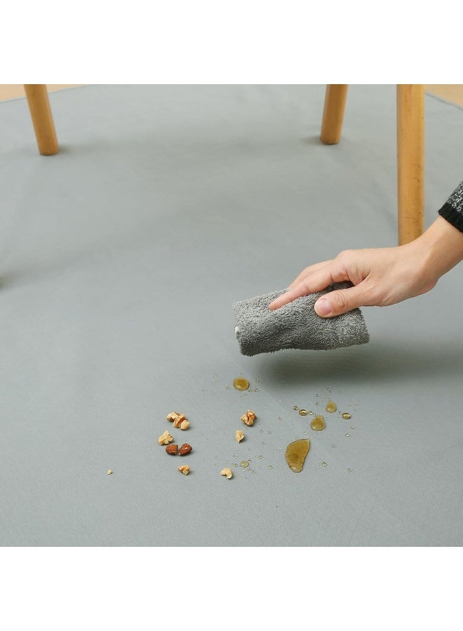 CLCROBD Splat Mat for Under High Chair/Arts/Crafts by CLCROBD, 51" Baby Anti-Slip Food Splash and Spill Mat for Eating Mess, Waterproof Floor Protector and Table Cloth (Gray) - Image 3