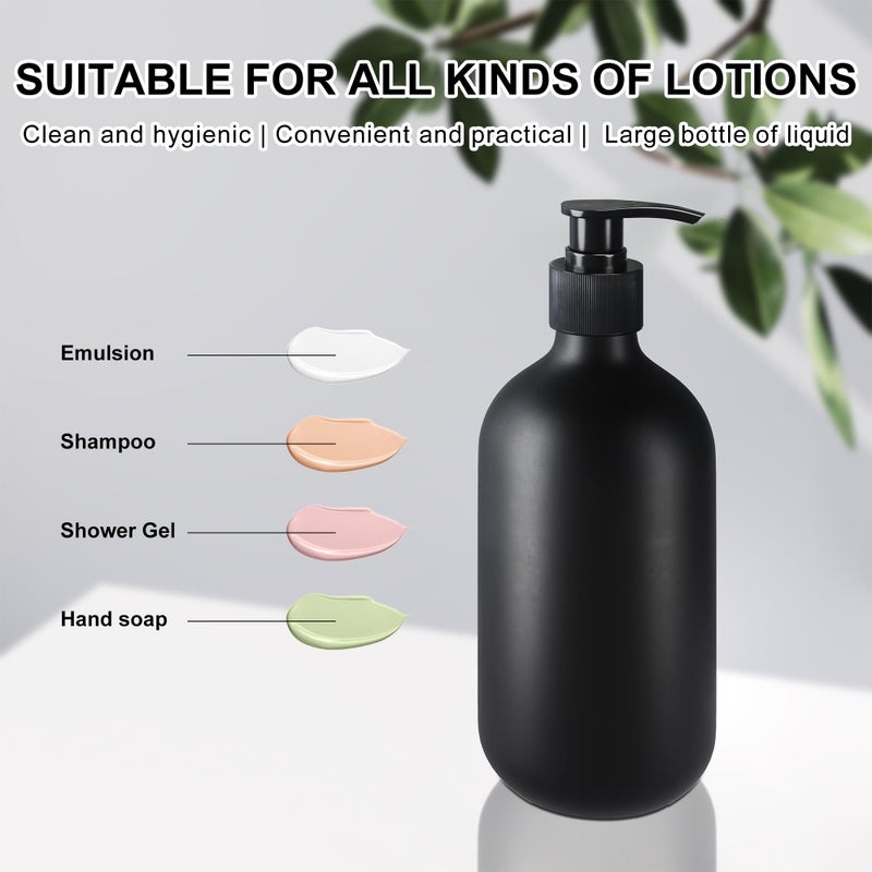 Kzeirm 2Pcs Black Soap Dispenser  16Oz Black Plastic Dish Soap Dispenser Hand Soap Dispenser For Kitchen  Farmhouse Soap Dispenser For Bathroom Accessories  Soap Lotion Dispenser Set - Image 5