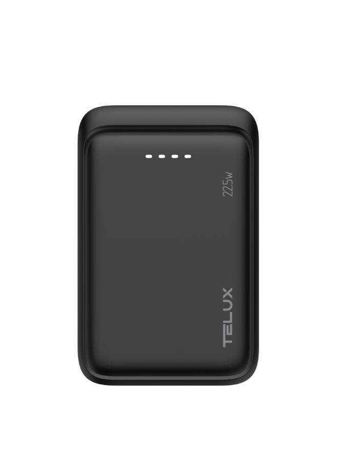 TELUX VOLTX 5 Power Bank 5000mAh 20W Fast Charging, Pocket PD Charger with USB-C & USB-A, Safe Compact Portable Battery, Black - Image 1