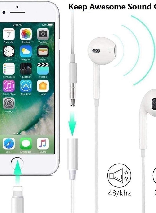 esbeecables 2 Pack [Apple MFi Certified] Lightning to 3.5 mm Headphone Jack Adapter, for iPhone 3.5mm Headphones/Earphones Jack Aux Audio Adapter Dongle for iPhone 14 13 12 11 XS XR X 8 7 iPad, Support All iOS  - Image 2