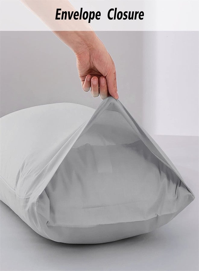 Lirex 2 Pack Pillow Cases,100% Cotton Breathable Pillowcases,20"X 26" Standard Size,Light Grey - Image 4