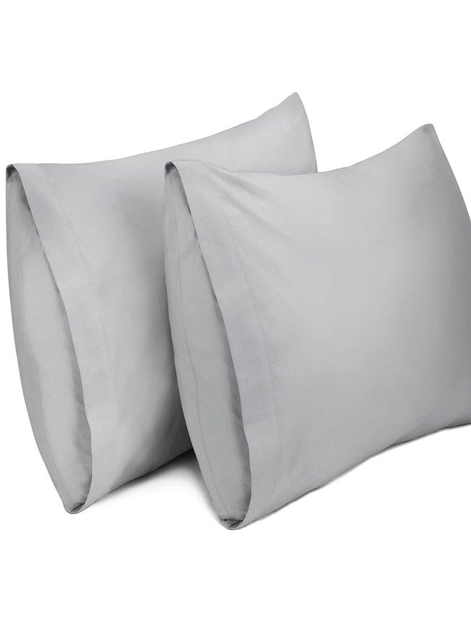 Lirex 2 Pack Pillow Cases,100% Cotton Breathable Pillowcases,20"X 26" Standard Size,Light Grey - Image 1