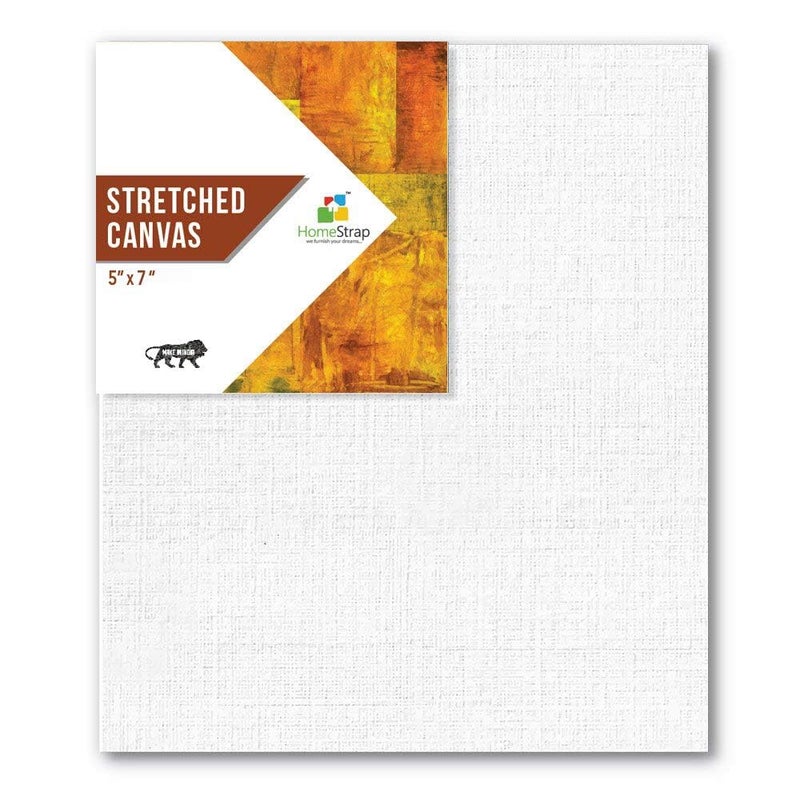 Homestrap 10 Oz Primed Cotton Pre Stretched Canvas with Wooden Frame 5 X 7 Inches - Pack of 6 - Image 3