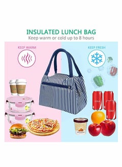 Y&D Lunch Bag, Portable Canvas and Thermal Food Bags, Big Capacity, Water-Resistant Leak-Proof Organizer, for Cooler Box Bag Tote, Office, Picnic, School, Hiking Travel  - Image 2
