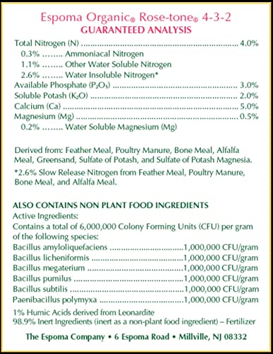 Espoma Organic Rose-Tone 4-3-2 Organic Fertilizer for All Types of Roses and Other Flowering Plants. Promotes Vigorous Green Growth and Abundant Blooms. 4 lb. Bag - Pack of 2 - Image 3