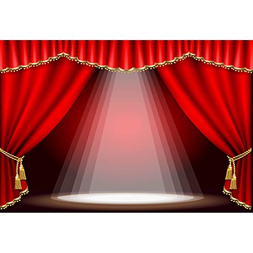 Eainb 7x5ft Theater Stage Backdrop Red Velvet Curtain Valance Interior Photography Background Vintage Stage Spotlights Festival Celebration Backdrop Children Baby Adults Portraits Photo Studio Video Props - Image 5