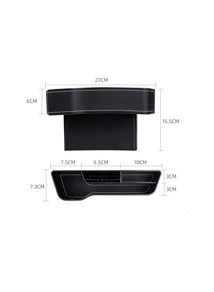 Car Gap Filler Leather Console Side Pocket Car Seat Pocket Organizer for Phones Wallet Coin Key with Cup Holder Seat Storage Box Side Gap Pocket  - Image 2