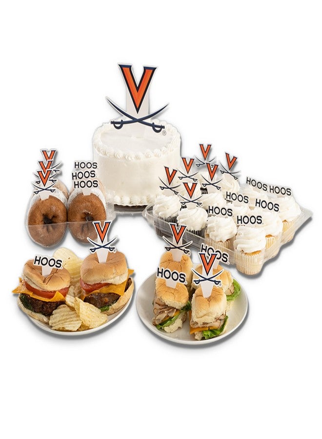 Desert Cactus Virginia Cavaliers UVA Food Picks, Cupcake Toppers, 25 pcs - Image 1