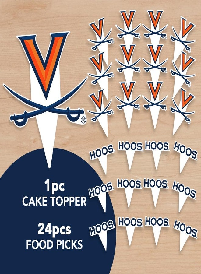 Desert Cactus Virginia Cavaliers UVA Food Picks, Cupcake Toppers, 25 pcs - Image 4