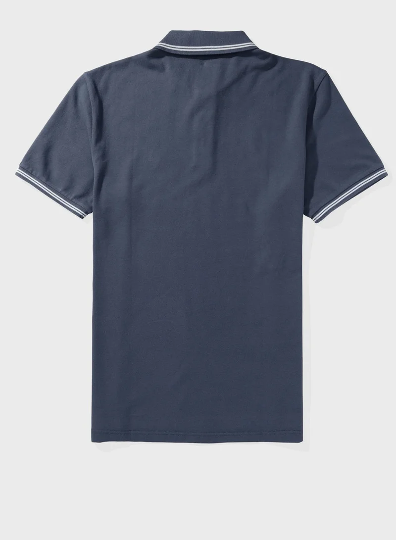 امريكان ايجل Logo Detail Short Sleeve Polo Shirt