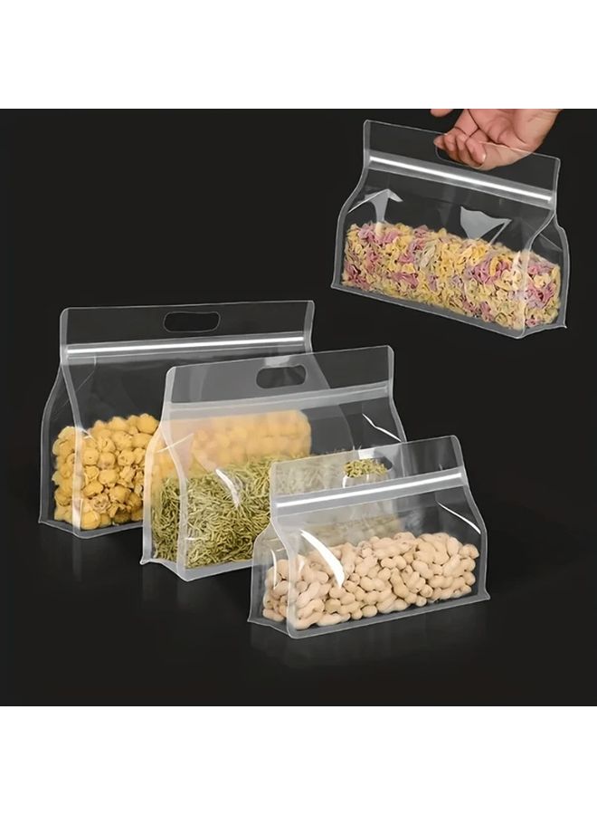 50 Pcs Octagonal Zipper Bags for Food Storage Transparent Reusable Freezer Safe - Image 3