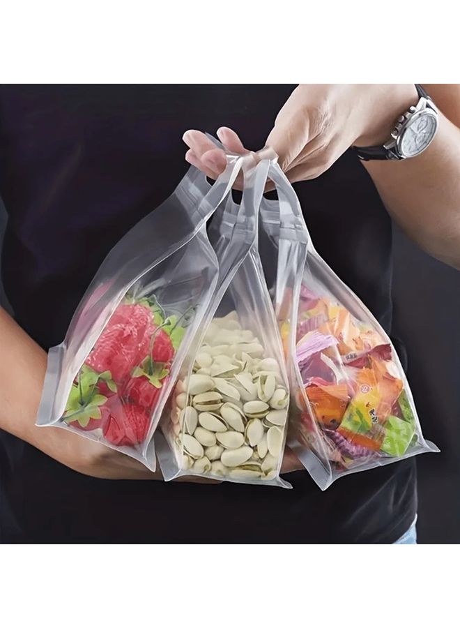 50 Pcs Octagonal Zipper Bags for Food Storage Transparent Reusable Freezer Safe - Image 4