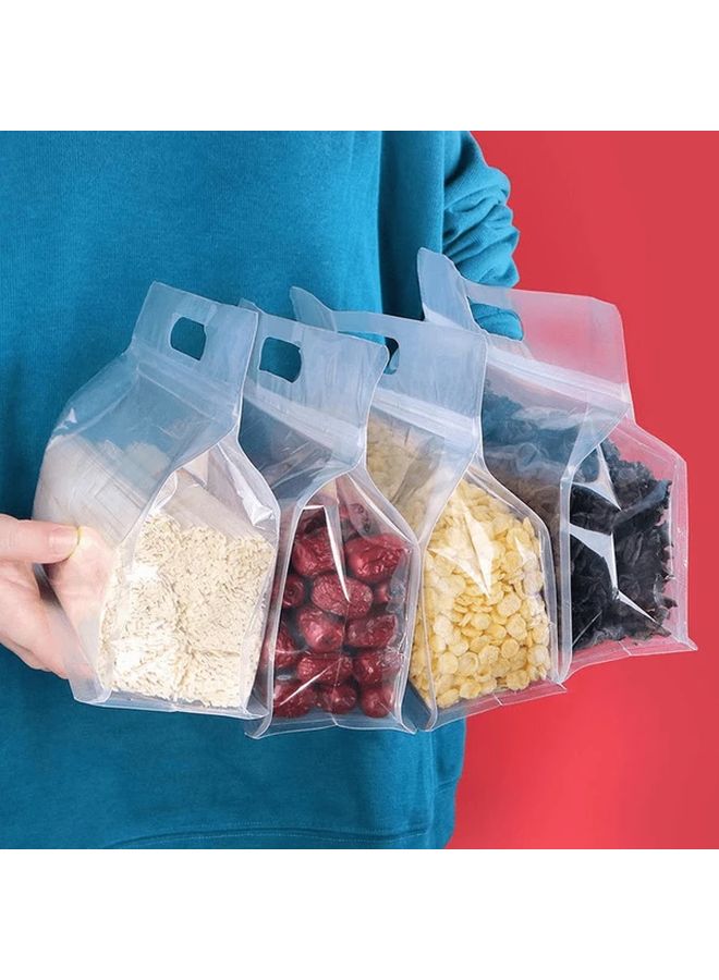 50 Pcs Octagonal Zipper Bags for Food Storage Transparent Reusable Freezer Safe - Image 5
