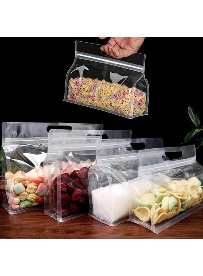 50 Pcs Octagonal Zipper Bags for Food Storage Transparent Reusable Freezer Safe - Image 1